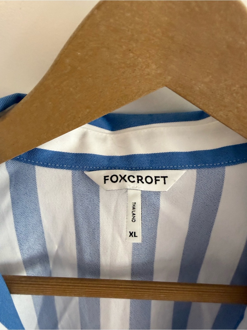 Foxcroft- Salina Plus Springtime Stripe 3/4 Sleeve Shirt - Picture 7 of 15